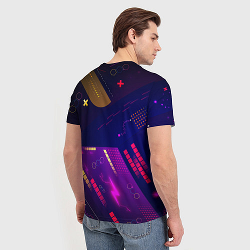 Мужская футболка Cyber neon pattern Vanguard / 3D-принт – фото 4