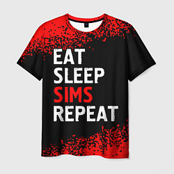 Мужская футболка Eat Sleep Sims Repeat Краска