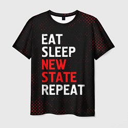 Мужская футболка Eat Sleep New State Repeat - Потертости