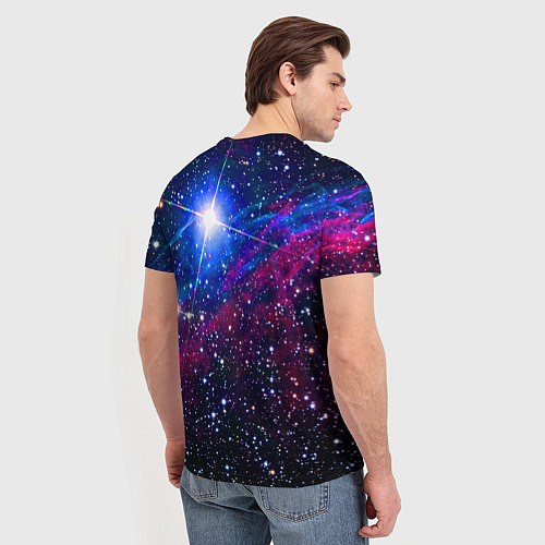Мужская футболка Открытый космос Star Neon / 3D-принт – фото 4