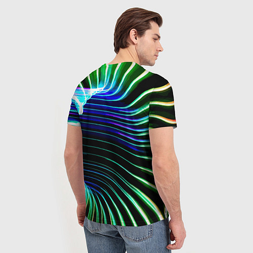 Мужская футболка Portal Fashion pattern Neon / 3D-принт – фото 4