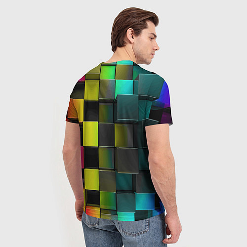 Мужская футболка Colored Geometric 3D pattern / 3D-принт – фото 4