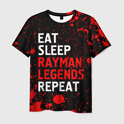 Мужская футболка Eat Sleep Rayman Legends Repeat Брызги