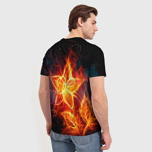 Мужская футболка Flower Neon Fashion 2035 Flame / 3D-принт – фото 4