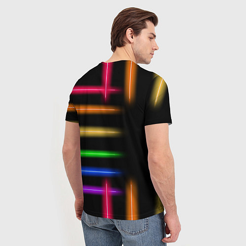 Мужская футболка Неоновое свечение Minimalism Neon / 3D-принт – фото 4