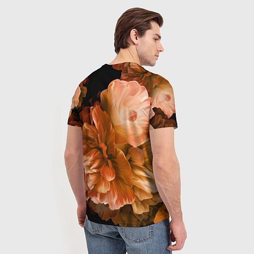Мужская футболка Цветы Пионы / 3D-принт – фото 4
