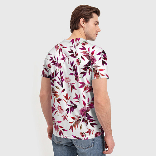Мужская футболка Цветы Летние Розовые / 3D-принт – фото 4
