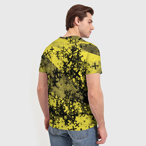 Мужская футболка Кресты и хаос На желтом Коллекция Get inspired! Fl / 3D-принт – фото 4