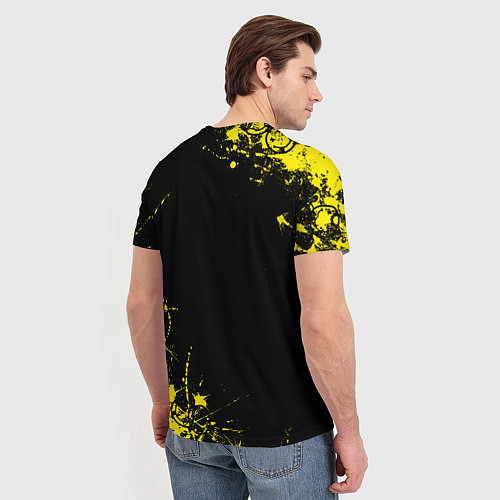 Мужская футболка Nirvana texture смайл / 3D-принт – фото 4