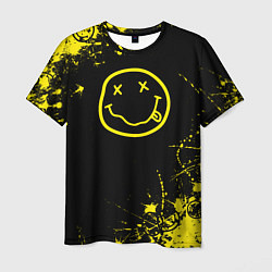 Мужская футболка Nirvana texture смайл