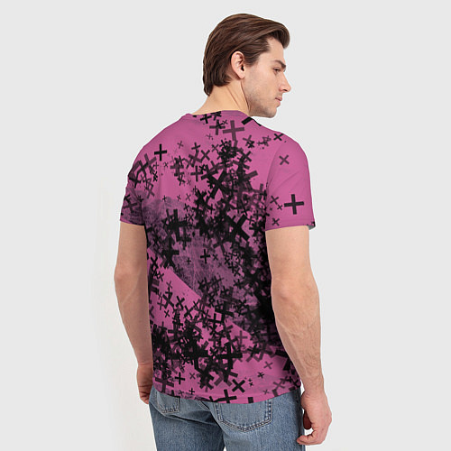 Мужская футболка Кресты и хаос На розовом Коллекция Get inspired! F / 3D-принт – фото 4
