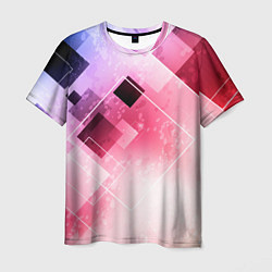 Мужская футболка Розово-голубая абстрактная геометрия