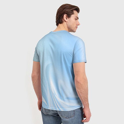 Мужская футболка Голубые завихрения / 3D-принт – фото 4