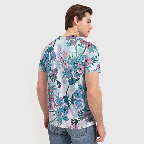 Мужская футболка Яркие красочные цветы / 3D-принт – фото 4