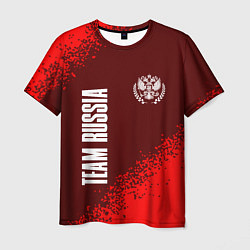Мужская футболка РОССИЯ - ГЕРБ Team Russia Спрей