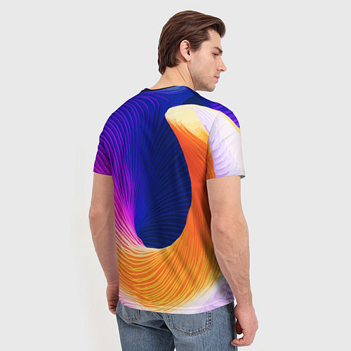 Мужская футболка Цветная волна Summer / 3D-принт – фото 4
