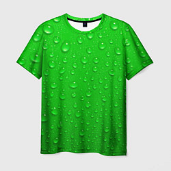Мужская футболка Зеленый фон с росой