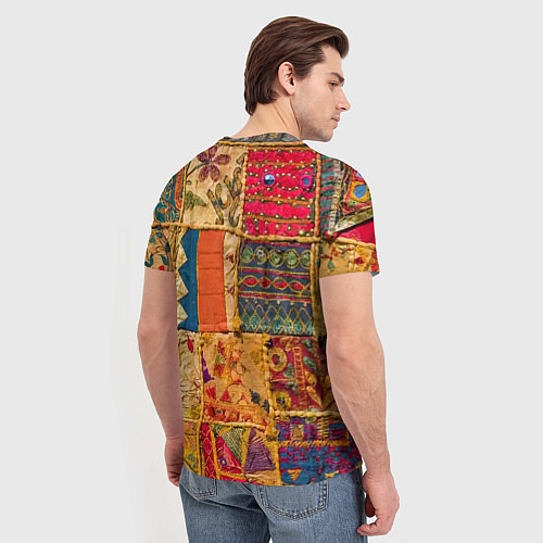 Мужская футболка Пэчворк Лоскутное одеяло Patchwork Quilt / 3D-принт – фото 4