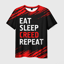 Мужская футболка Eat Sleep Creed Repeat - Краски