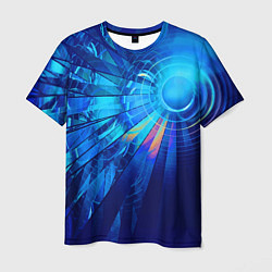 Мужская футболка Неоновый фрактальный хвост кометы Абстракция Neon