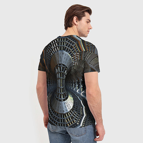 Мужская футболка Механистический индустриальный паттерн Броня Mecha / 3D-принт – фото 4