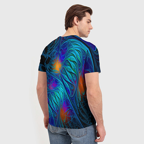 Мужская футболка Neon pattern Неоновый паттерн / 3D-принт – фото 4