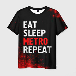 Мужская футболка Eat Sleep Metro Repeat Арт