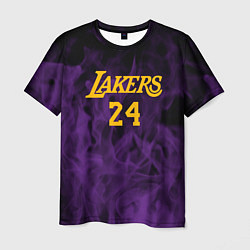 Мужская футболка Lakers 24 фиолетовое пламя