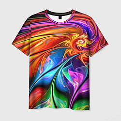 Мужская футболка Красочный абстрактный цветочный паттерн Color abst