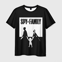 Мужская футболка Spy x Family: Семья шпиона черно-белая