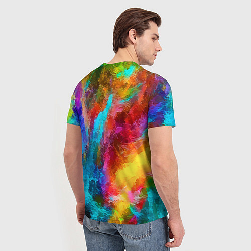 Мужская футболка Цветные всплески Экспрессионизм Абстракция Color S / 3D-принт – фото 4