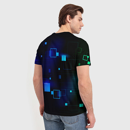 Мужская футболка ROBLOX неоновые кубики / 3D-принт – фото 4