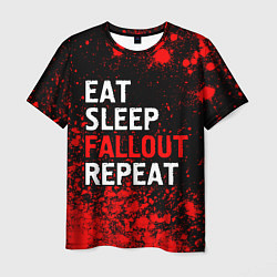 Мужская футболка Eat Sleep Fallout Repeat Краска