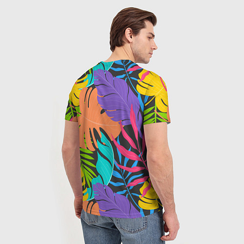 Мужская футболка Тропические экзотические листья / 3D-принт – фото 4