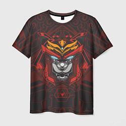 Мужская футболка Голова кота-самурая