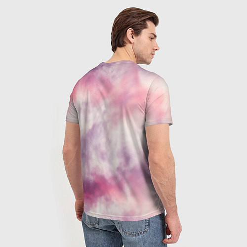 Мужская футболка Абстракция розовое небо / 3D-принт – фото 4