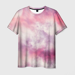 Мужская футболка Абстракция розовое небо
