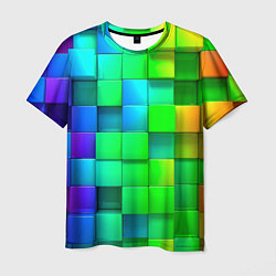 Мужская футболка РАЗНОЦВЕТНЫЕ КУБИКИ MULTICOLORED CUBES