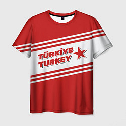 Мужская футболка Надпись Турция на турецком и английском языках