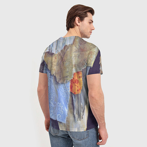 Мужская футболка Разноцветные лоскуты ткани тряпка Rags hanging on / 3D-принт – фото 4