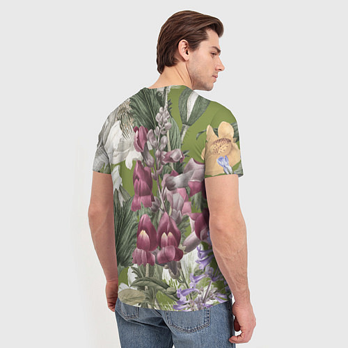 Мужская футболка Цветы Ностальгический Весенний Узор / 3D-принт – фото 4