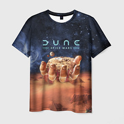 Мужская футболка Dune: Spice Wars песчаные дюны и рука с базой