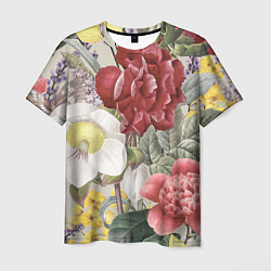 Мужская футболка Цветы Красочный Садовый Букет