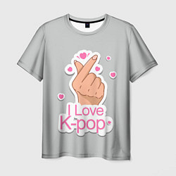 Мужская футболка Я люблю K-pop - жест Хани