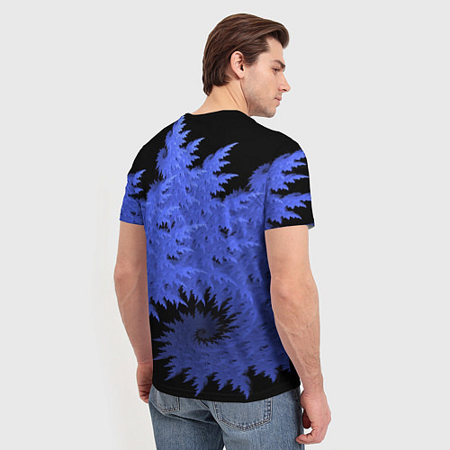 Мужская футболка Абстрактный морозный узор Abstract frost pattern / 3D-принт – фото 4