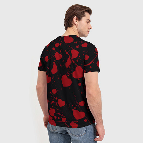 Мужская футболка Егор крид egor kreed сердечки / 3D-принт – фото 4