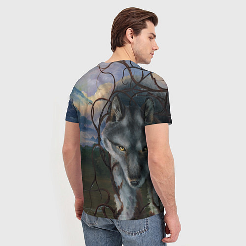 Мужская футболка IN COLD wolf with logo / 3D-принт – фото 4
