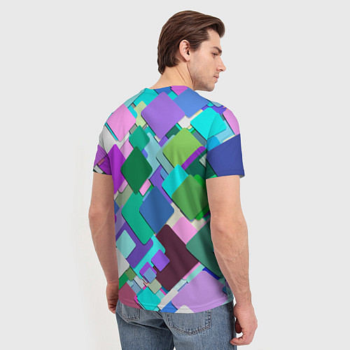 Мужская футболка MULTICOLORED SQUARES / 3D-принт – фото 4
