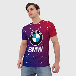 Футболка мужская BMW Градиент Краска, цвет: 3D-принт — фото 2