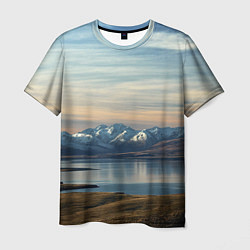 Мужская футболка Горы озеро природа